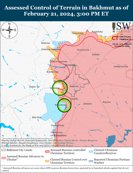  Российские войска пытаются продвинуться у Роботиного: карты ISW 