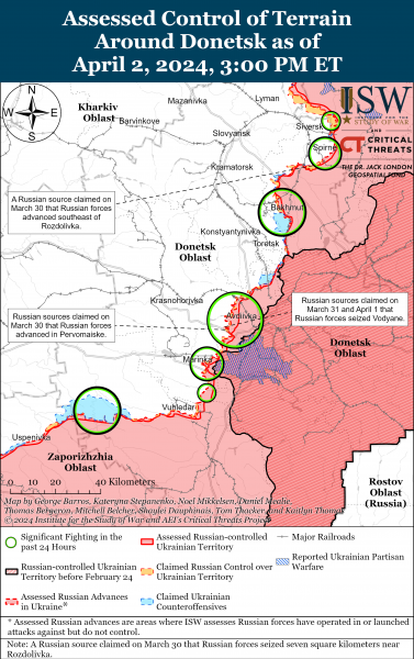 Русские атакуют на нескольких направлениях: карты ISW 