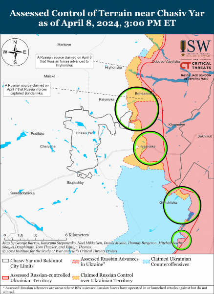  ISW фиксирует продвижение россиян на нескольких направлениях фронта: карты боев