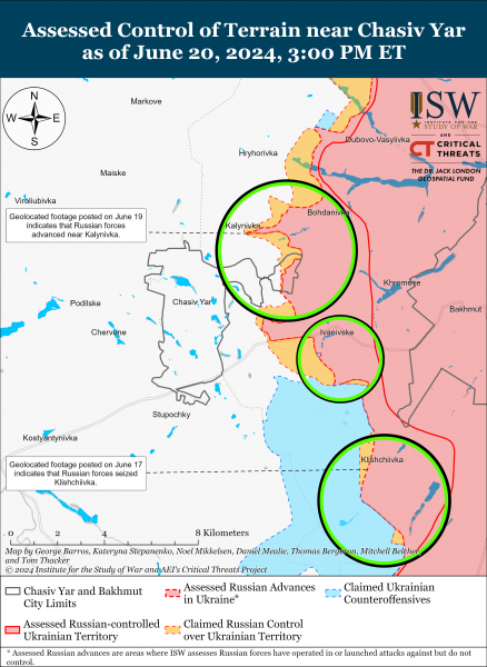  ВСУ отбивают территории в районе Временного Яра: карты ISW 