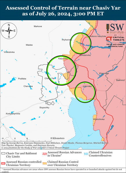  Россияне, вероятно села в Донецкой области: карты ISW 