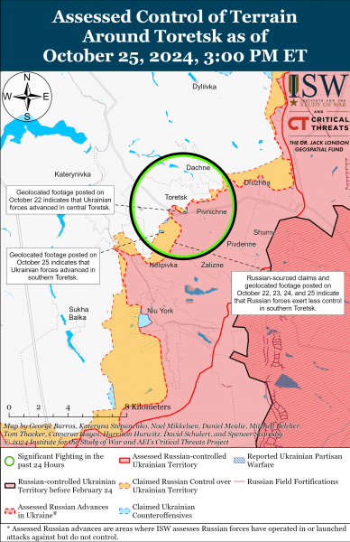  ВСУ восстановили позиции в Торецке и возле Временного Яра: карты ISW 