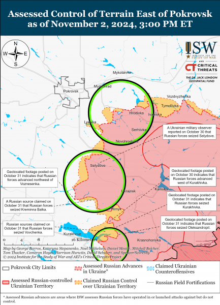  продвинулись только на одном направлении: карты ISW