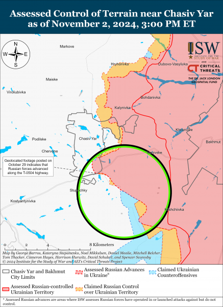  В Украине россияне продвинулись только на одном направлении: карты ISW