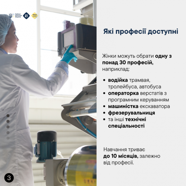 В уряді пояснили, як жінкам безоплатно опанувати технічну або робітничу професію