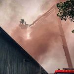 Из-за атаки дронов РФ в Киевской области горят складские помещения