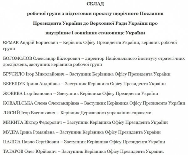 Зеленский поручил Ермаку и его заместителям готовить ежегодное обращение к Раде