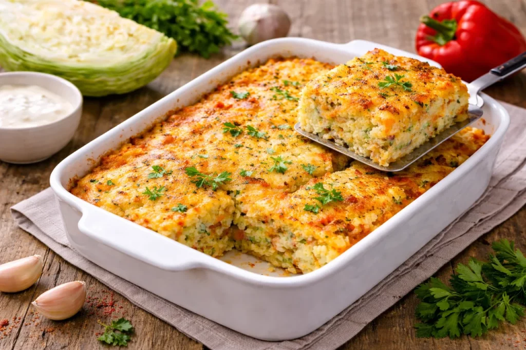 Идея для ужина: рецепт запеканки из капусты с овощами и сыром