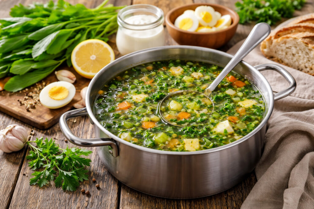 Как приготовить зелёный борщ со щавелем: простой и вкусный рецепт Как приготовить зелёный борщ со щавелем: простой и вкусный рецепт